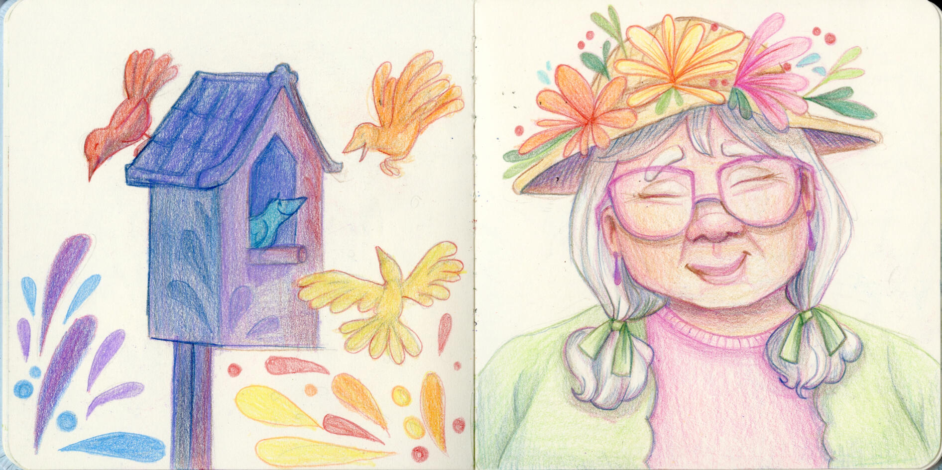 Martha and a Birdhouse